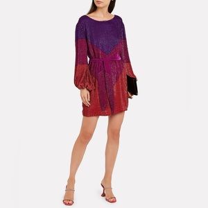 RETROFETE Grace velvet-trimmed sequined chiffon mini dress